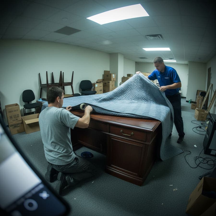 Eaves dust removal during exterior window cleaning pass